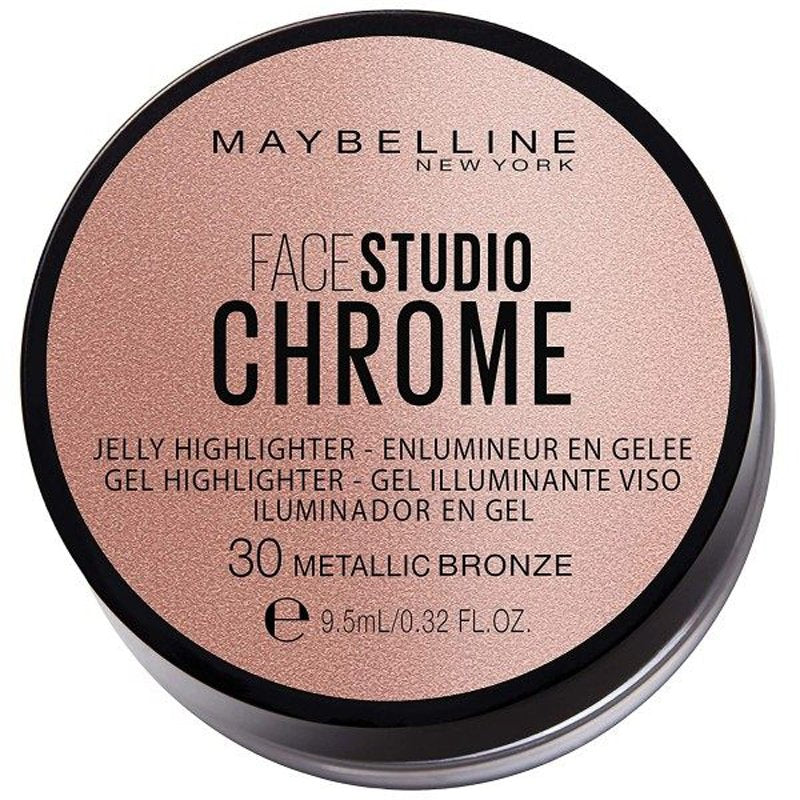 Maybelline Face Studio Chrome Jelly Highlighter 30 Metallic Bronze X 3
