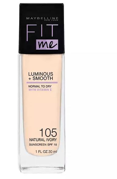 Maybelline Fit Me Luminous + Smooth Liquid Foundation 105 Natural Ivory