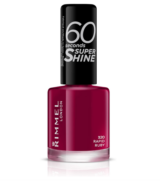 Rimmel London 60 Seconds Super Shine Nail Polish 320 Rapid Ruby